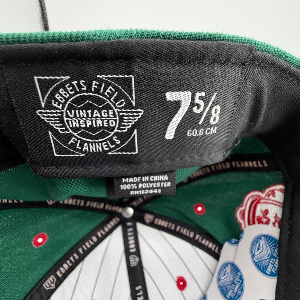Oakland Oaks Logo Patch Ebbets Field Flannels ABA 2 Tone Fitted Hat 7 5/8 NEW - Picture 8 of 11